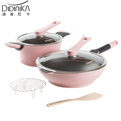 迪迪尼卡(Didinika)32炒锅麦饭石不粘锅家用无烟平底锅24汤锅家用小炖锅套装