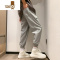YANXU休闲裤男款秋季灰色运动裤潮牌长裤宽松新款卫裤男生百搭束脚裤子