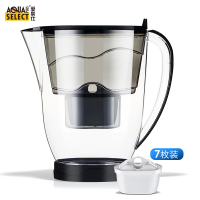 爱泉仕(AquaSelect)净水壶 炫彩灰 便携式 净水器 滤水无碳粉 3-5人净水壶 3.5L/升 一壶七芯