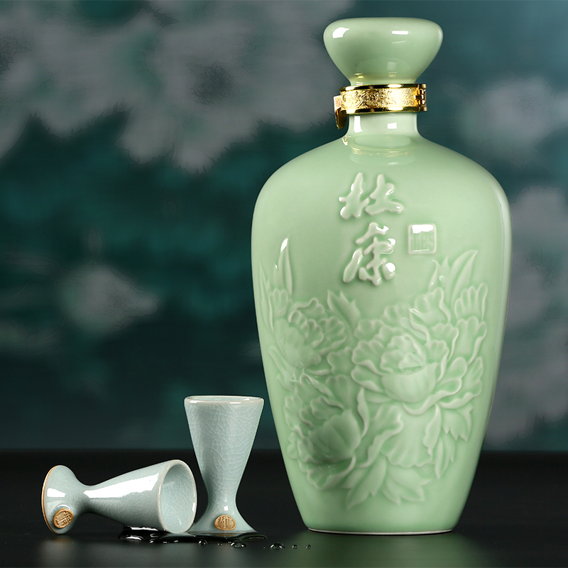 [酒厂自营]杜康御藏浓香型52度青瓷坛粮食婚宴白酒礼盒1.5L*2瓶整箱装春节礼品酒高清大图