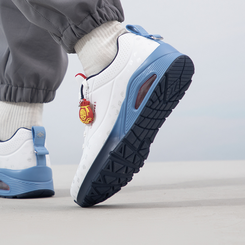 Skechers斯凯奇男鞋新款CNY气垫舒适透气低帮运动休闲鞋183999-WBL ZP
