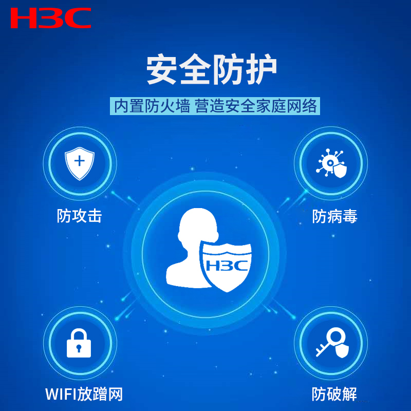 华三(H3C)R100 无线路由器穿墙增强型 智能游戏路由四天线 300M