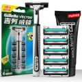 吉列(GILLETTE)威锋双层旋转手动剃须刀片老式刮胡刀1刀架6刀头
