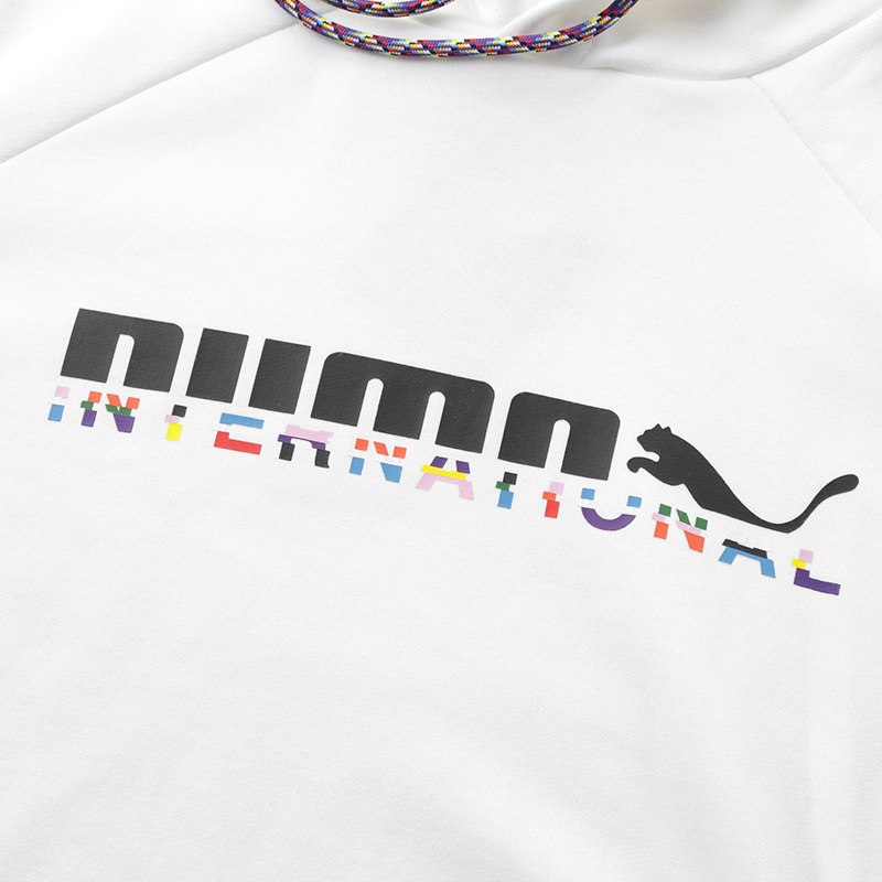 PUMA彪马白色卫衣男运动服2021春季新款连帽休闲套头衫531329
