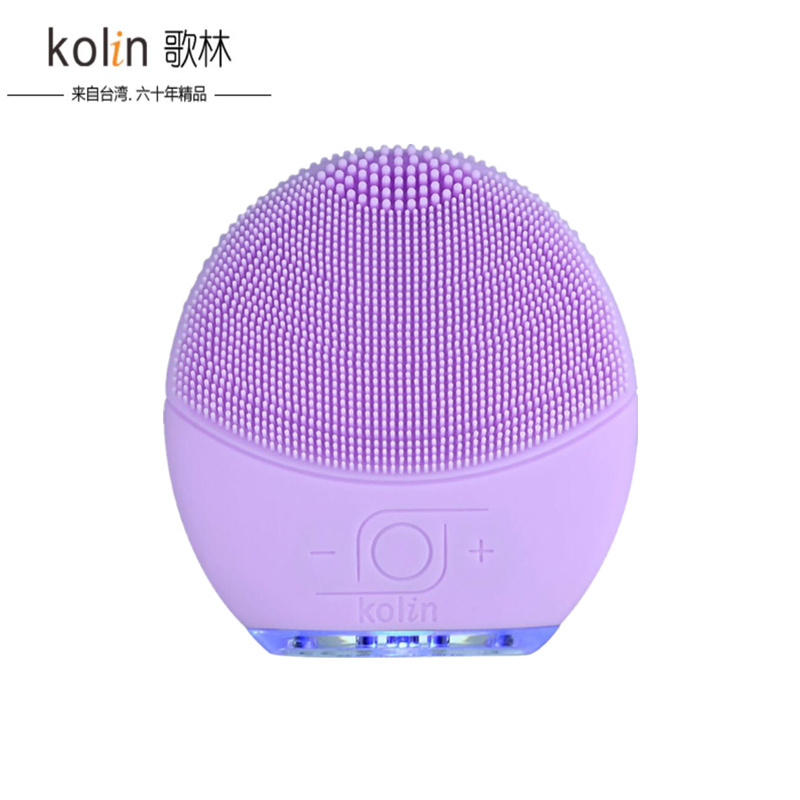 歌林(Kolin)SEC-225声波硅胶洁面仪 内置充电式洗脸仪 毛孔清洁美容仪 妩媚紫