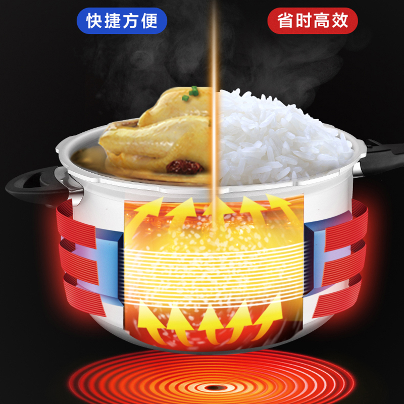 爱仕达(ASD)锅具高压锅燃气 28cm 10L压力锅明火铝制六保险大容量防滑厚底NH7528