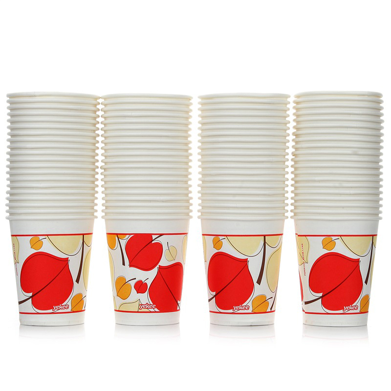 yekee 纸杯一次性水杯250ml*400只 办公室商用喝水纸杯加厚JD-7027高清大图