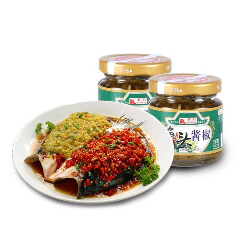 【中华特色】无为馆 洪波牌 鱼头剁椒100g（青）烹饪炒菜拌饭拌面湘式风味调味辣椒酱 华东