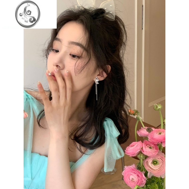 JiMi不对称蝴蝶耳环轻奢小众设计感高级耳钉女冷淡风耳饰无耳洞耳夹