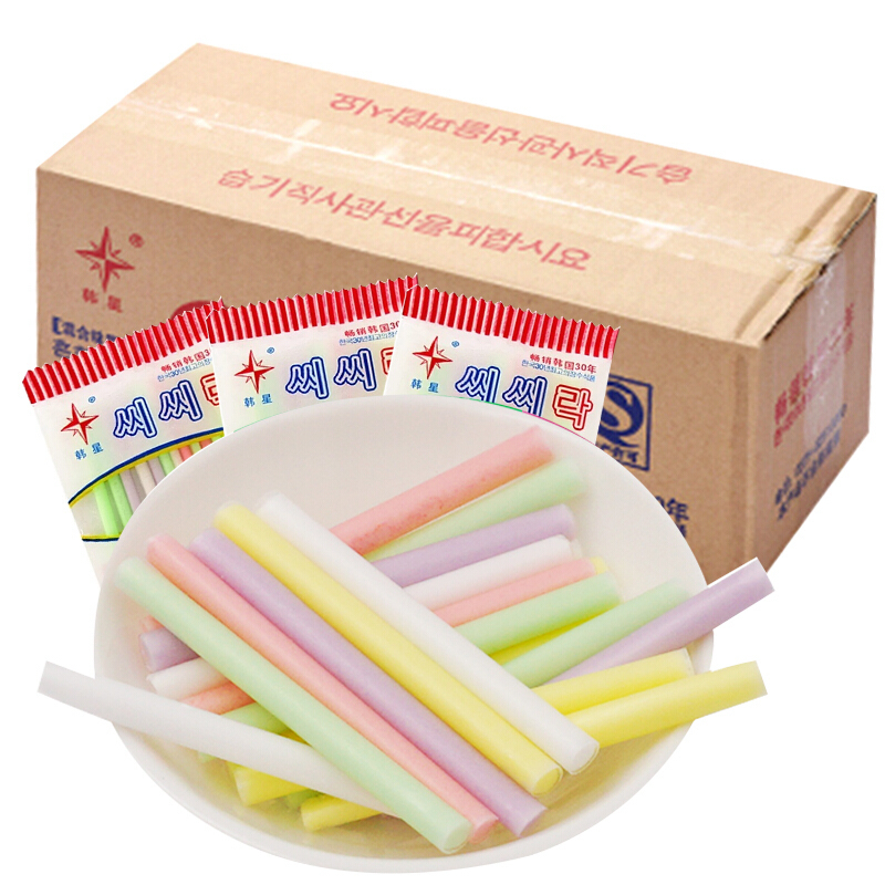 韩星cc乐吸管糖果16g50包整盒韩国cc棒零食儿时怀旧经典零食