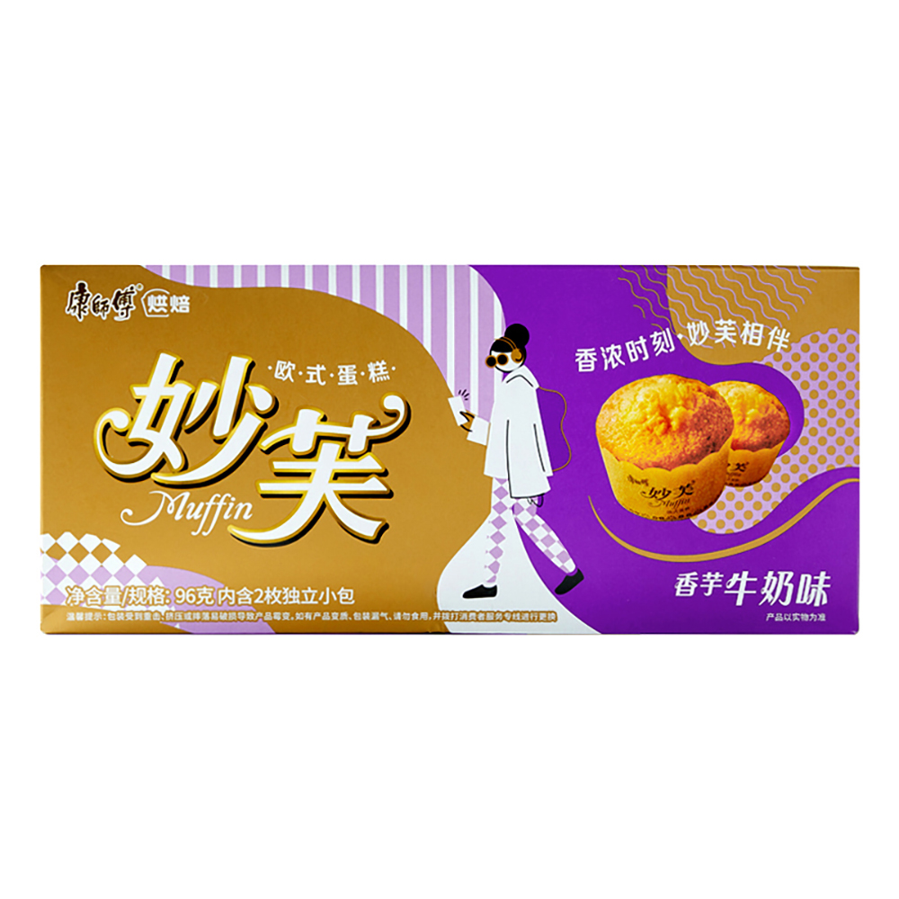 康师傅妙芙欧式蛋糕香芋牛奶味96g盒