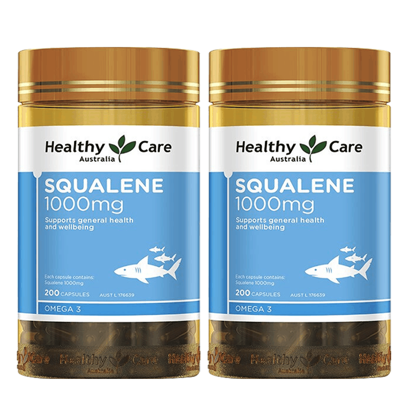 澳洲Healthy Care深海角鲨烯软胶囊1000mg 200粒*2瓶 膳食营养补充剂图片