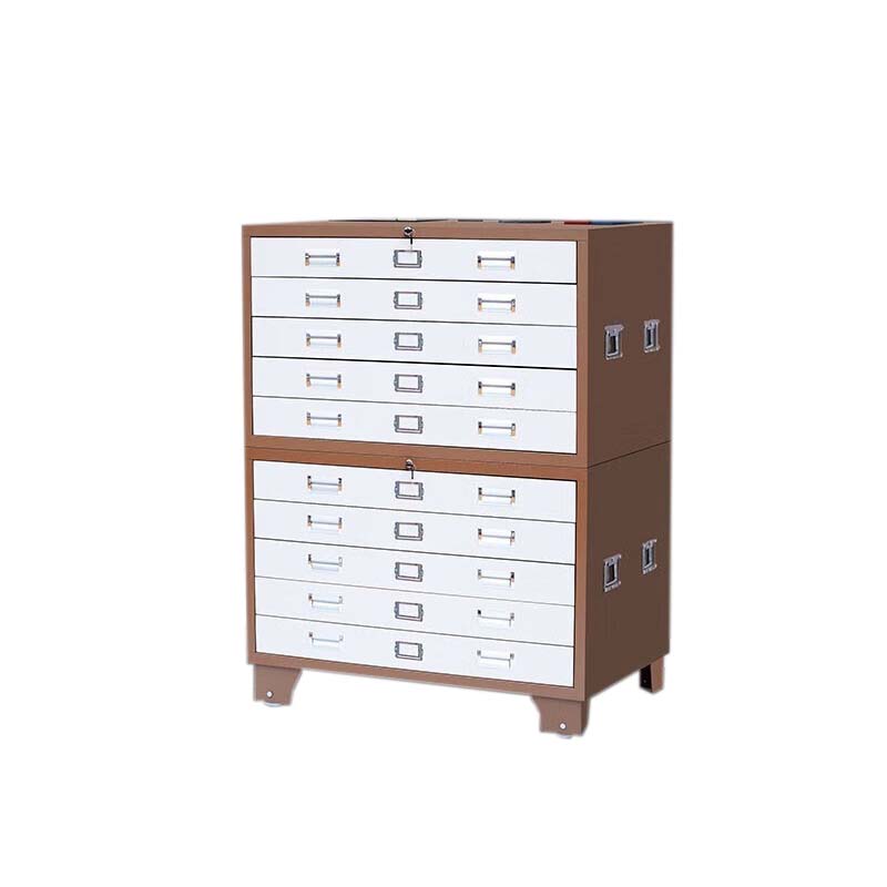 东升顺底图柜工程资料图纸柜0号1号抽屉柜文件柜地图柜菲林柜图纸收纳柜1号咖白十抽1000*700*1200高清大图