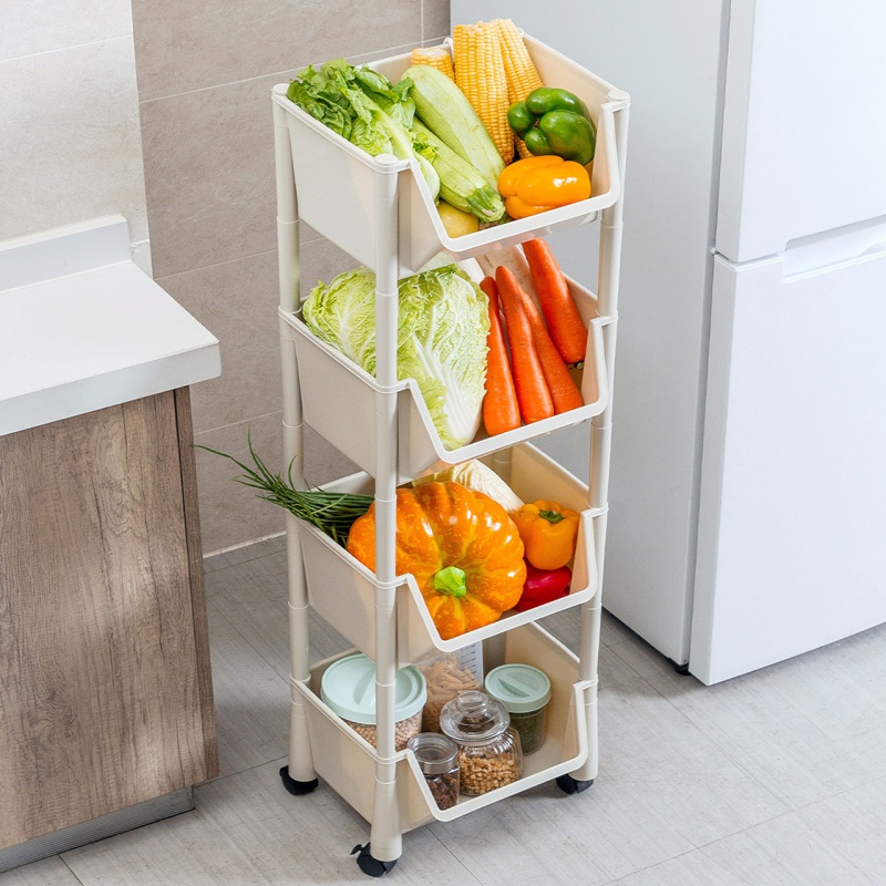 厨房置物架蔬菜收纳架落地ciaa多层果蔬架子家用菜架可移动小推车
