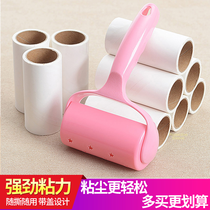 可撕式粘毛器滚筒衣服衣物滚刷黏头发除毛粘尘替换卷纸去沾毛高清大图