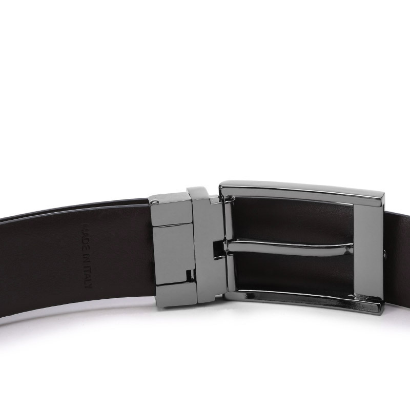 阿玛尼armaniexchange男士牛剖层移膜革聚氨酯可裁剪针扣式双面腰带