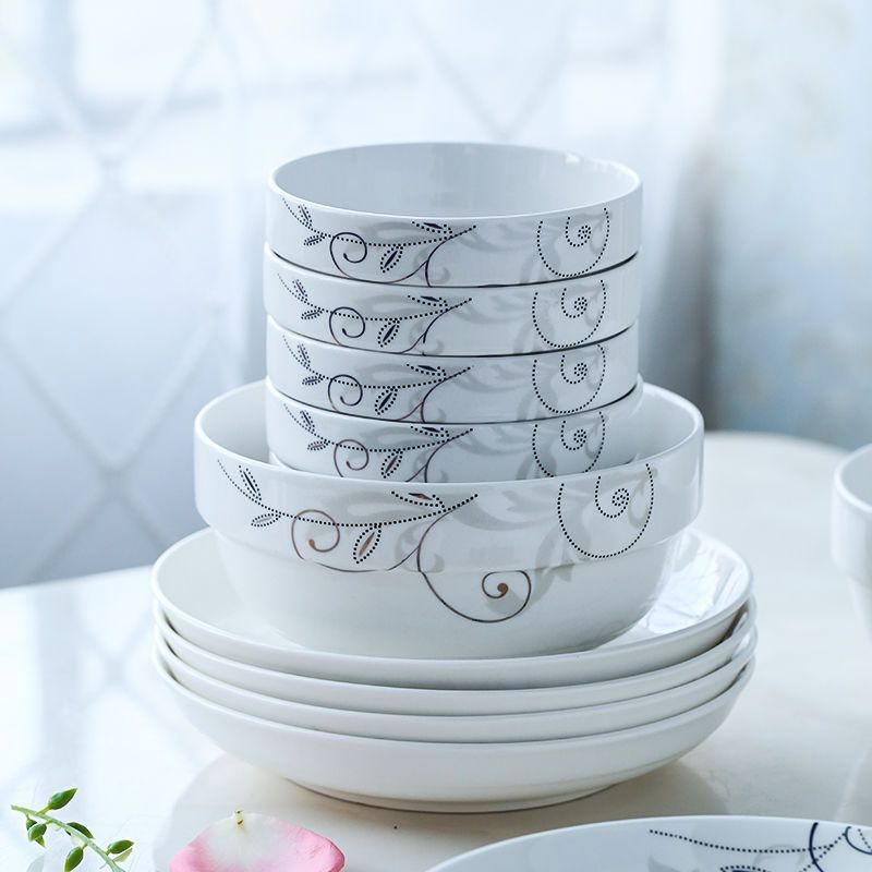 景德镇陶瓷26人家庭碗筷套装碗碟碗盘餐具一套菜盘子碗套装家用2碗2盘