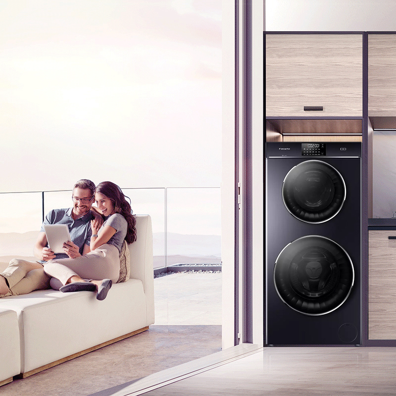 卡萨帝12kg双子双层复式滚筒洗衣机智能变频分区全自动家用c812p3u1