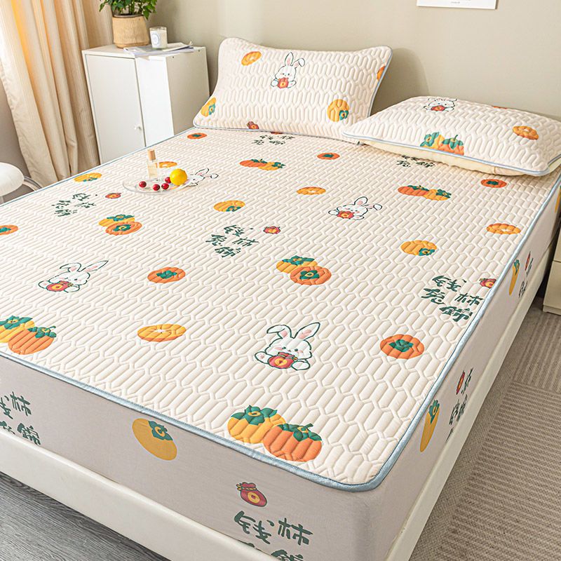 冰丝乳胶凉席三件套床笠款宿舍学生单人可水洗夏凉垫空调席