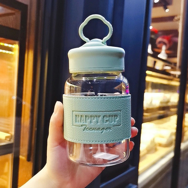 清新手机支架玻璃杯子可爱女学生韩国个性创意潮流ins风源宿水杯 薄荷绿