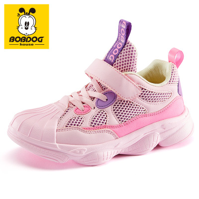 BOBDOG house巴布豆家族2019春季新款中大童PU透气网面小学生休闲鞋男女童运动鞋T9149