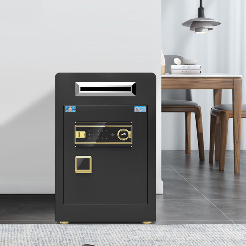 虎牌保险柜家用办公小型电子密码保险箱超市店铺投币保险柜全钢防盗可入墙保管柜博瑞系列60cm 钢琴黑