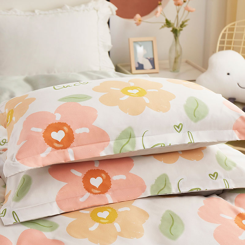 唐纳家纺 铂金棉四件套-阳光花朵 200*230CM- TN-KT24018高清大图