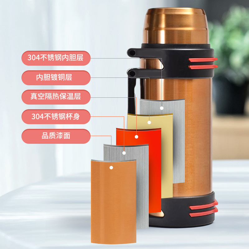 心梦同行 旅行保温壶大容量304不锈钢保温杯高清大图