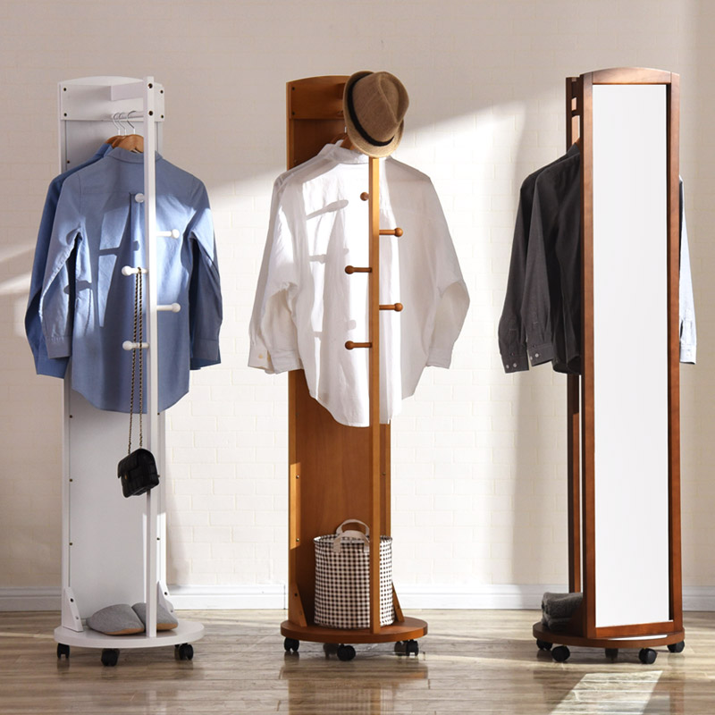 越茂穿衣镜全身落地镜实木框现代简约客厅收纳家居镜旋转试衣镜子高清大图