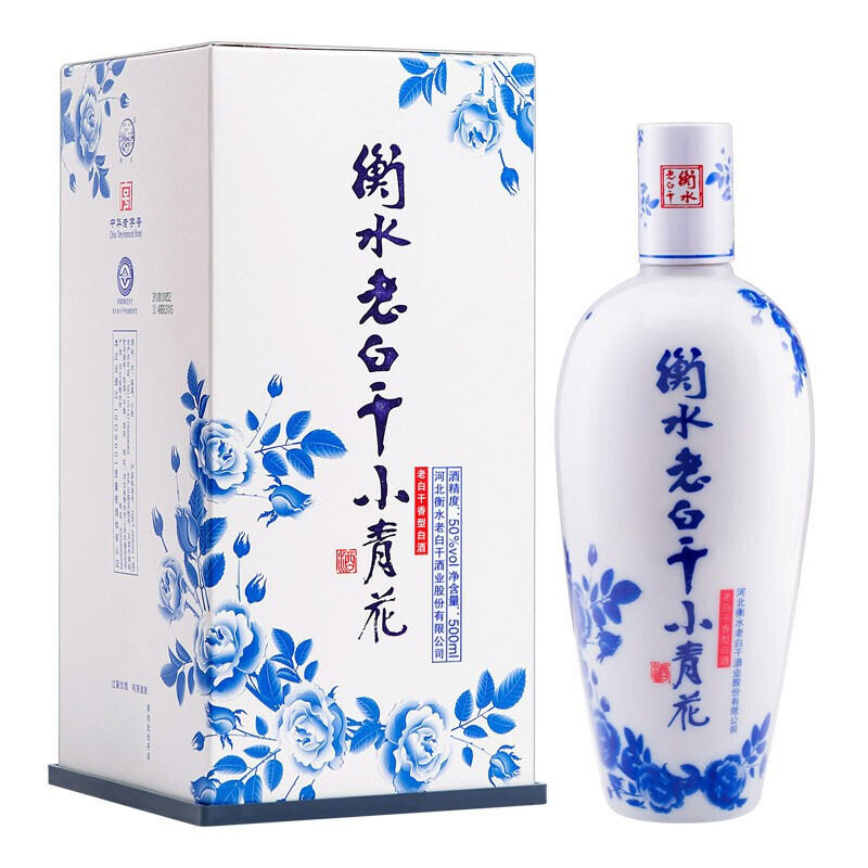 衡水老白干 白酒 小青花 50度 500ml 单瓶装 老白干香型