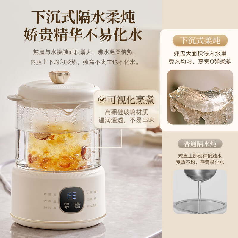 小熊(Bear)电炖锅 电炖盅 隔水炖盅 迷你养生壶 电炖杯电热杯0.8L YSH-E08N1高清大图