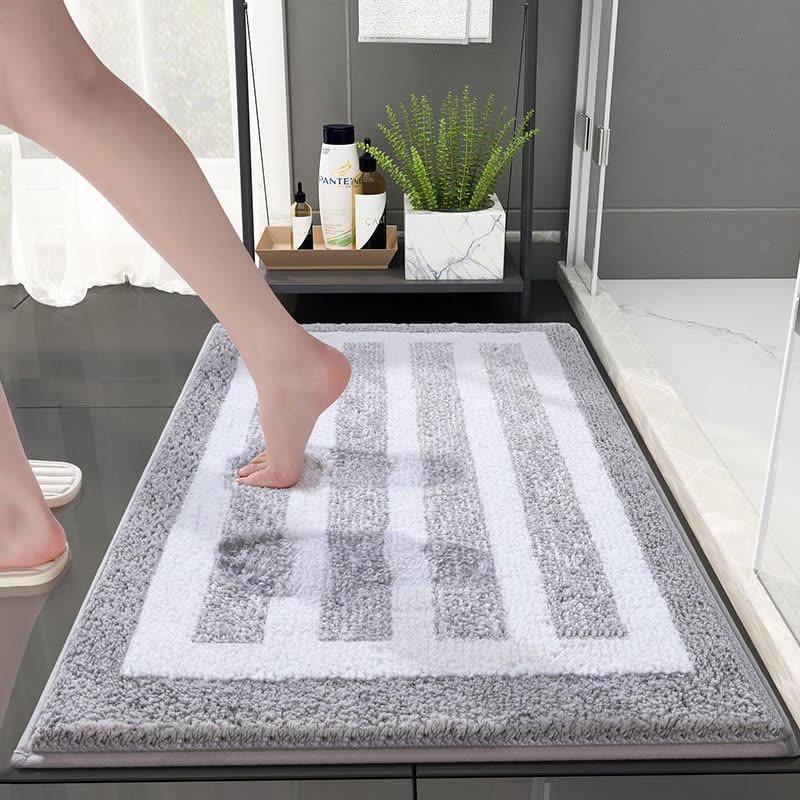 幸福派 卫生间长毛绒地垫浴室门口吸水脚垫厕所防滑地毯门垫进门垫子洗手间蛋糕绒卫生间地垫门垫速干脚垫厕所防滑地毯洗手间垫子图片