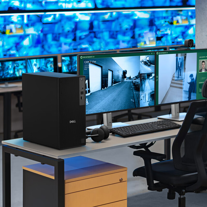 戴尔dell Pro Tower QCT1250 企业级高端商用办公绘图设计台式机电脑整机 I5-14500 8G内存 2T机械+512G固态 集成显卡 配27英寸显示器高清大图