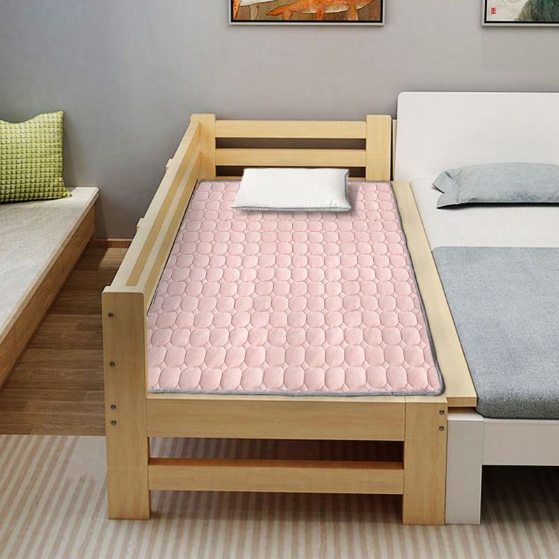 法兰绒垫婴儿床垫儿童幼儿园午睡儿四季通用床褥子绒垫 韩系粉玉 90*190cm【宿舍床】