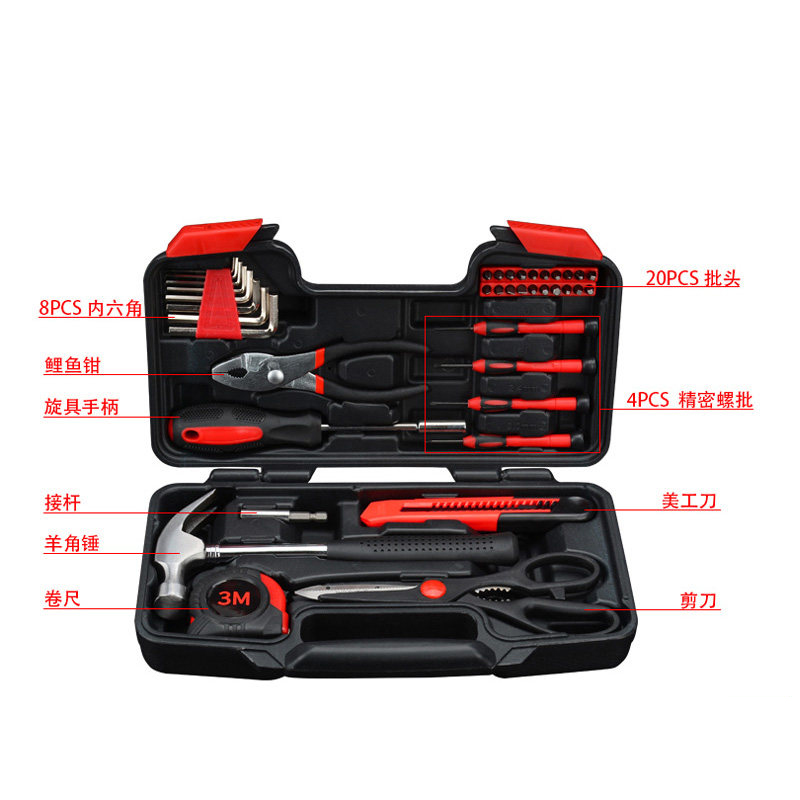 鑫虎威 五金工具箱套装多功能家用工具包套装电讯维修电工木工具组合套装高清大图