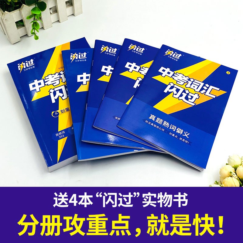 中考词汇闪过-默写本 初中通用 [正版]中考词汇闪过2024初中英语单词大全中考四轮复习资料手册核心词典初三英语高频词汇