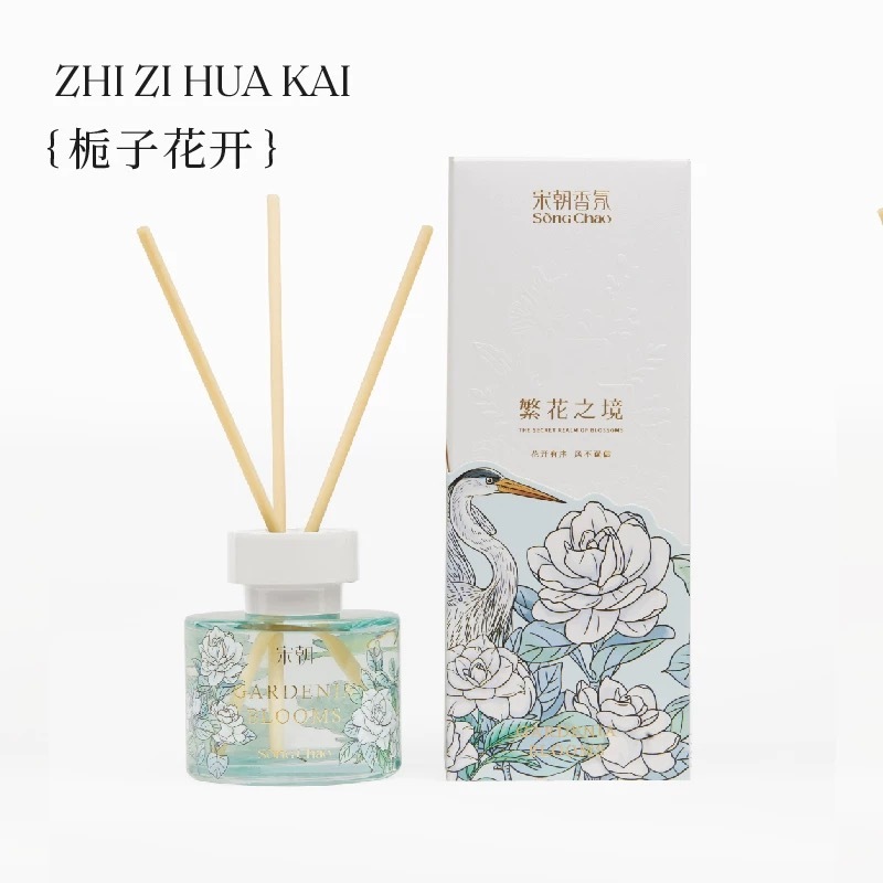 宋朝312-SC繁花之境蜡烛礼盒系列-3繁花之境香薰+蜡烛礼盒-栀子花开高清大图