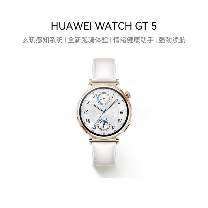 华为(HUAWEI)WATCH GT 5 智能手表 珍珠白41mm 玄玑感知系统情绪健康助手运动涂鸦睡眠监测