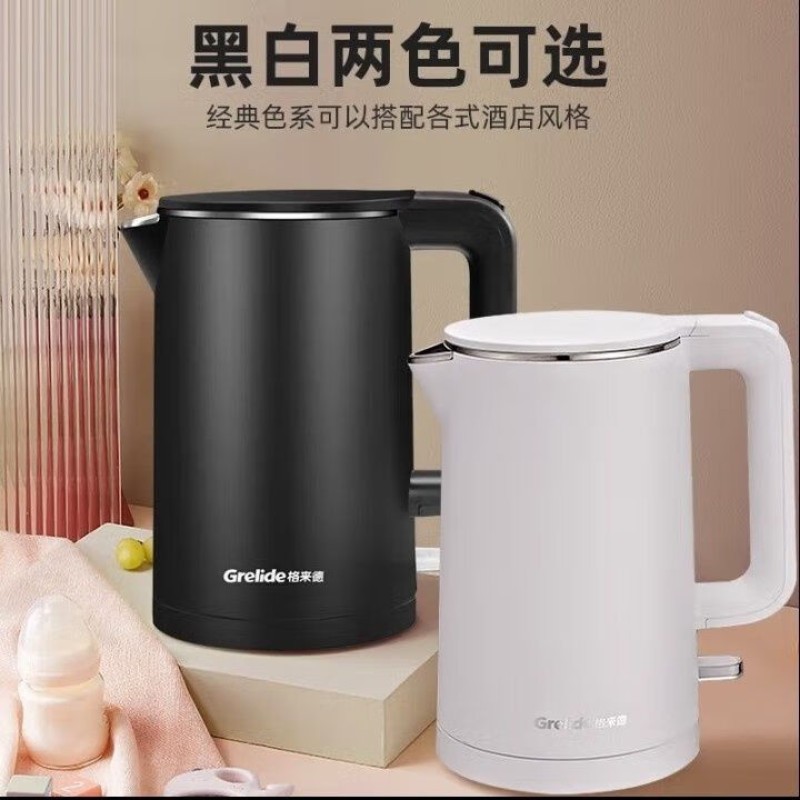 格来德 (Grelide) 双层防烫电水壶烧水壶 1L容量 800W小功率高清大图
