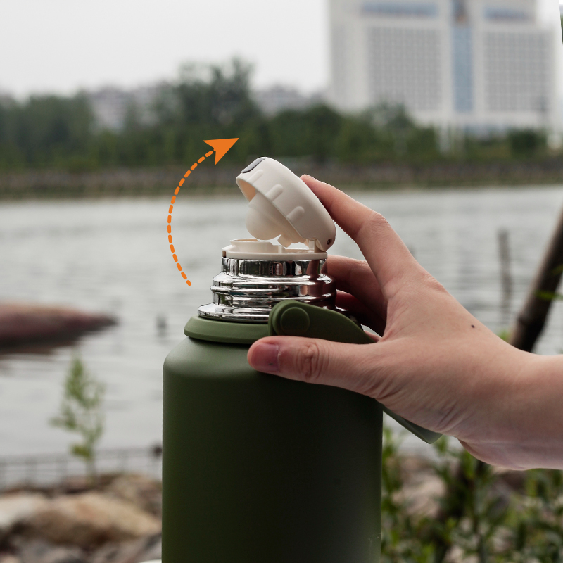 希乐(cille)保温杯大容量男女户外露营便携茶杯316不锈钢手提杯子双饮水杯高清大图