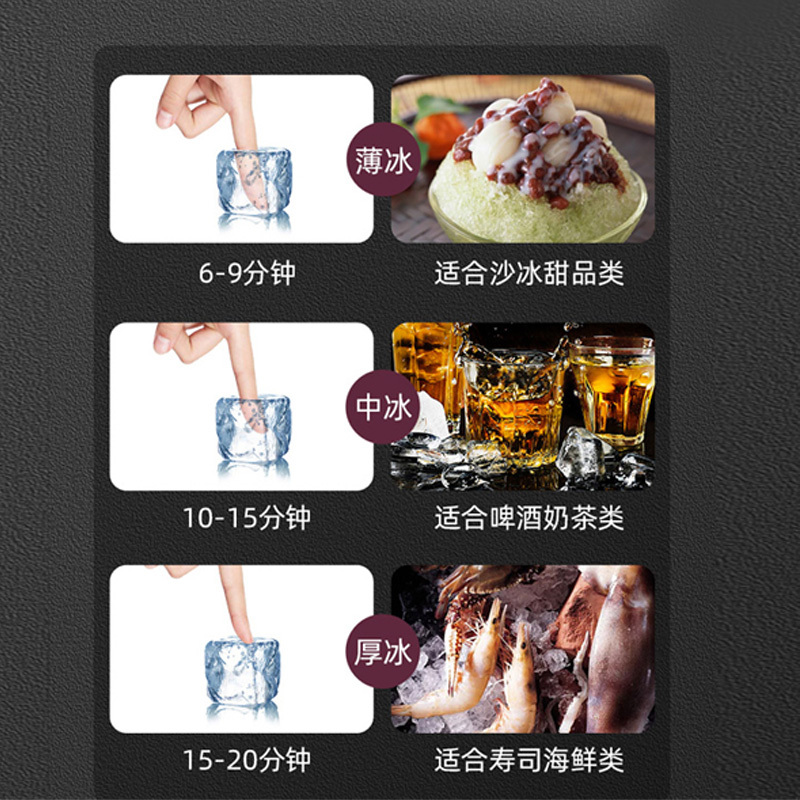乐创(Lecon)商用制冰机大型奶茶店酒吧大容量桶装水全自动方冰块制作机 96格实心月牙冰-90KG 风冷;接入自来水款