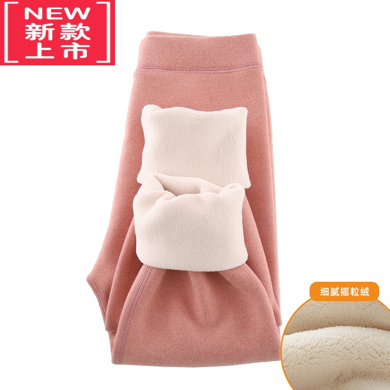 可莉允儿童保暖裤一体绒女童校服器棉裤内穿冬季男童宝宝加绒高腰裤子