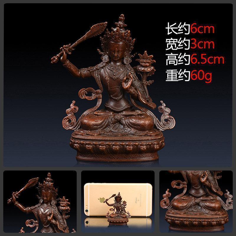 美帮汇文殊普萨佛像 铜文殊菩萨摆件藏传佛教密宗尼泊尔工艺高清大图