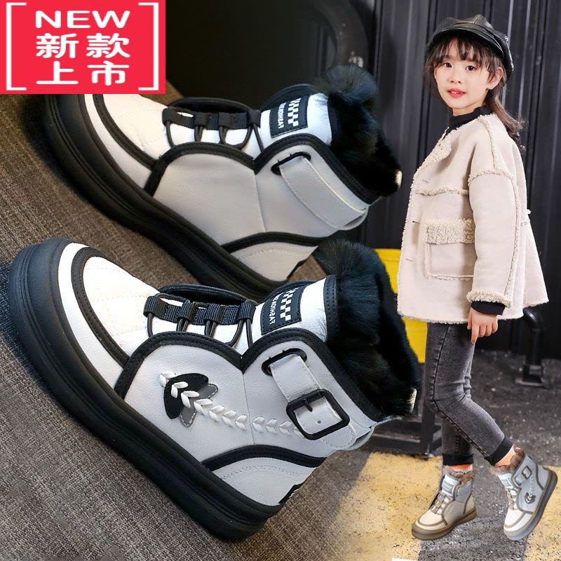 可莉允女童雪地靴2022冬季新款儿童加绒加厚短靴中大童棉靴防水防滑棉鞋图片