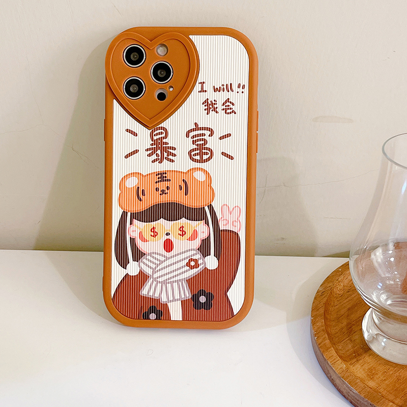 卡绮苹果13手机壳iPhone12新款11promax硅胶防摔xr透明xsmax女款x全包8plus镜头暴富虎头女孩
