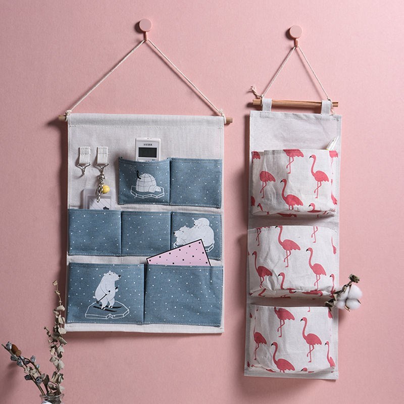 3兜挂袋绿餐具通用宿舍收纳袋挂袋墙挂式挂墙置物架布寝室神器袋子小