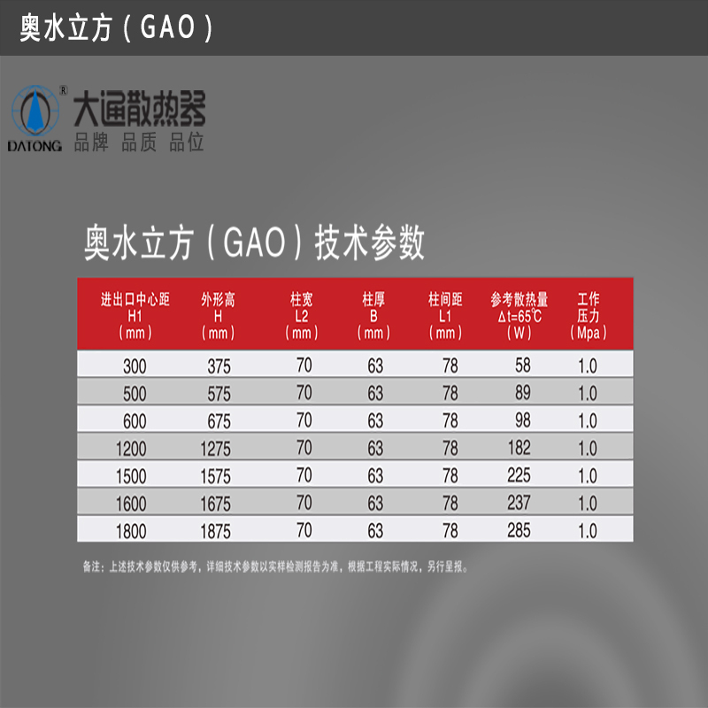 大通 钢制散热器L600*14(1组)