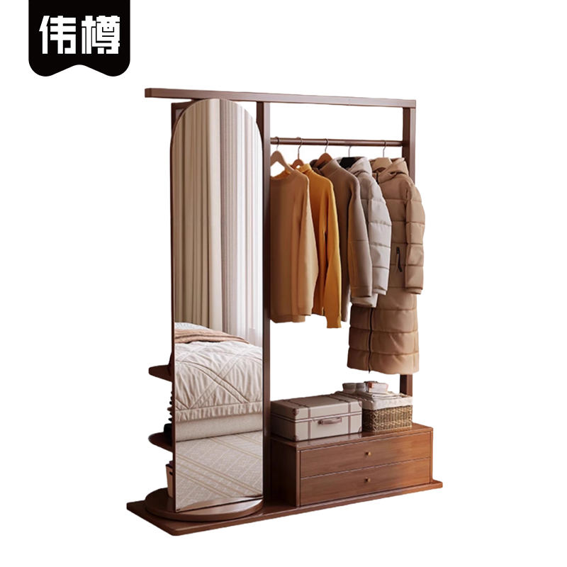 伟樽实木衣帽架80*40*168cm个高清大图