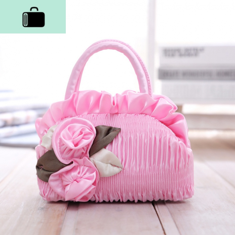 2020新款布包女包 手提包 迷你妈妈包钥匙零钱手机包包花朵小件包NEW LAKE女士钱包/卡包 粉红