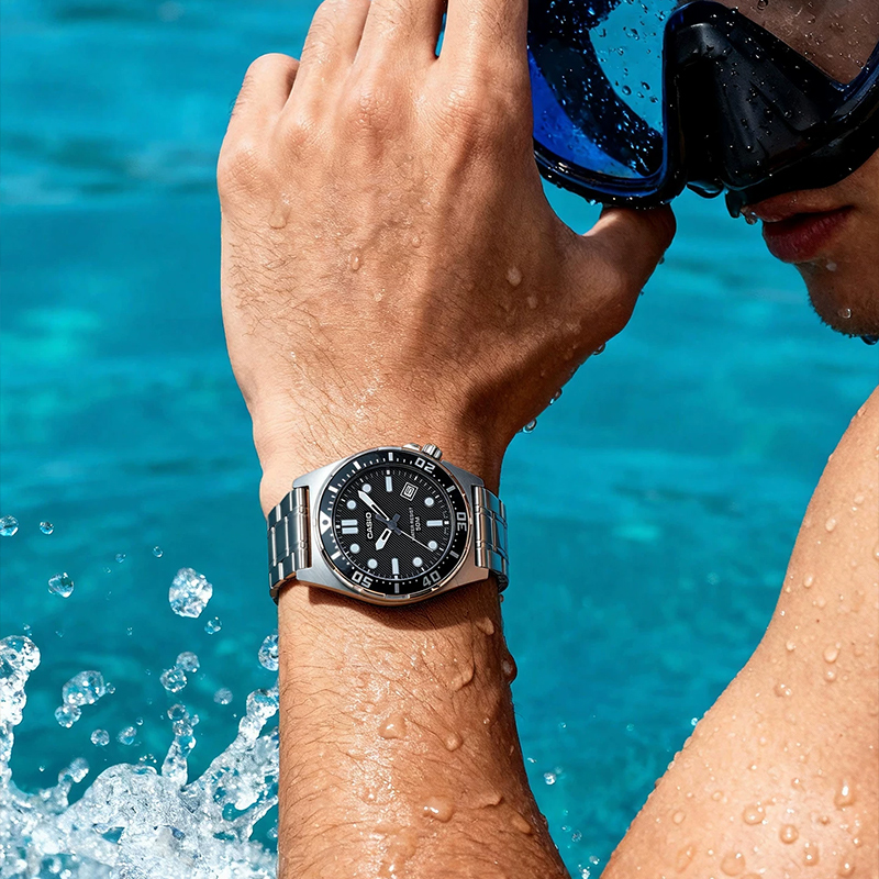 卡西欧男生手表EDIFICE官方正品复古时尚指针运动休闲石英表MTD-135D高清大图